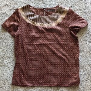 The Limited Red And Blue Patterned Top Size Large
